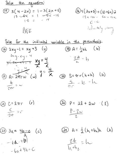 literal equations worksheet answer key with work kuta software